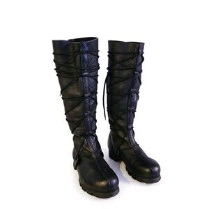 Son of Sandlar Black Leather Knee High Boots Avant Garde Designer EU 40